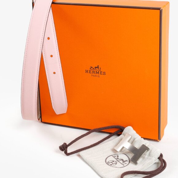 Hermes Pink and Etoupe Reversible H Belt - Picture 9 of 9